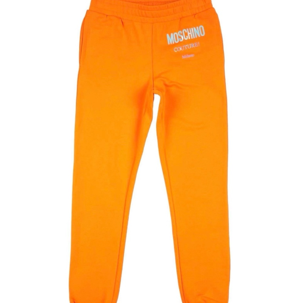 Orange Moschino sweat pants